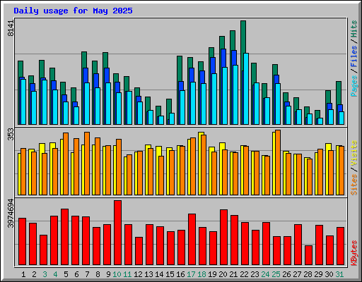 Daily usage for May 2025