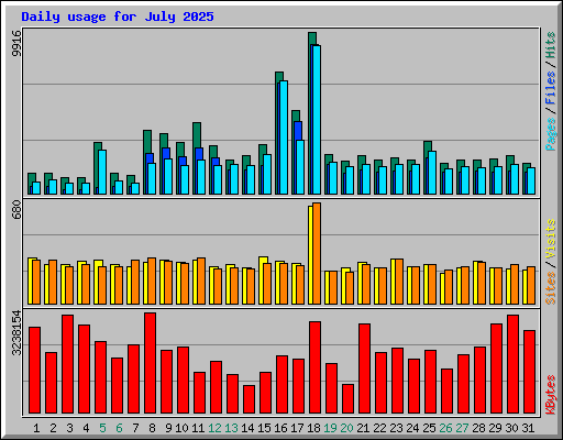 Daily usage for July 2025